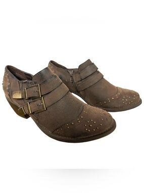 Brown Ankle Boots Ruff Hewn Dunham Distressed Women's Size 9M Bootie